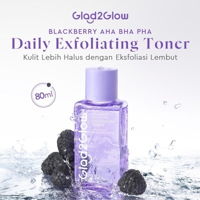 GLAD2GLOW Blackberry AHA BHA PHA Exfoliating Toner 80ml