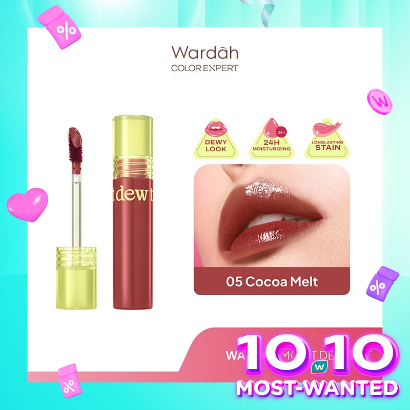 Moist Dew Tint 05 Cocoa Melt 3g - Liptint Ombre Tint Lembab Glossy Coverage Tinggi Hingga 24 Jam