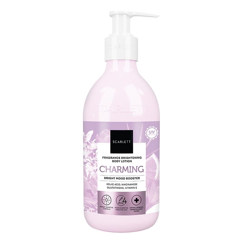 Scarlett Whitening Charming Fragrance Brightening Body Lotion Bright Mood Booster 300ml