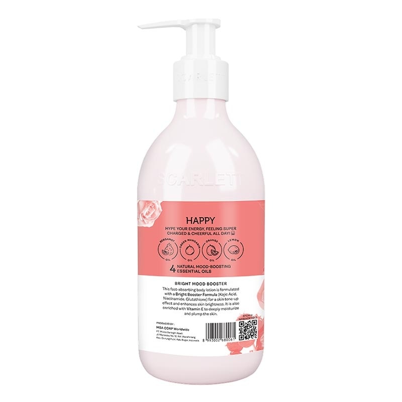 Scarlett Whitening Happy Fragrance Brightening Body Lotion Bright Mood Booster 300ml