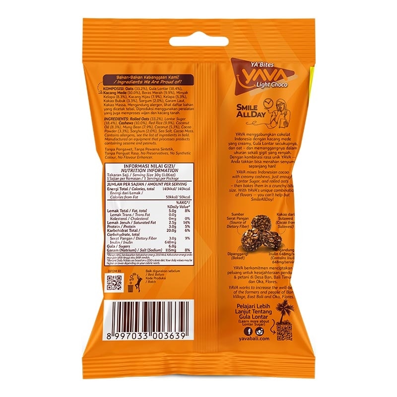 YA'Bites Light Choco 35g image