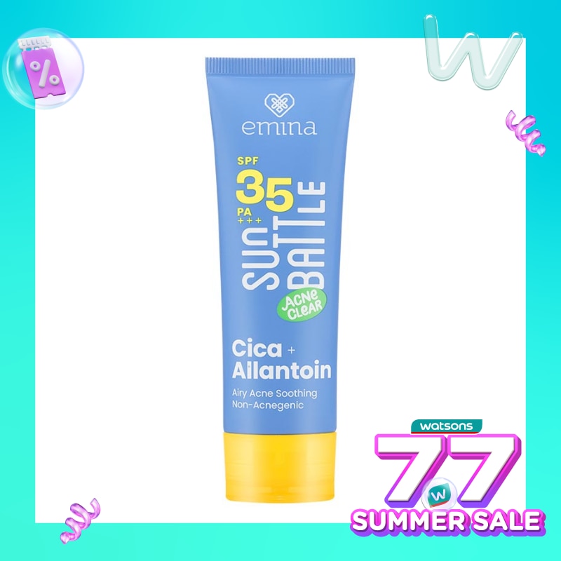 Emina Sun Battle SPF 35 PA +++ Acne Clear Cica + Allantoin Airy Acne Soothing 50ml