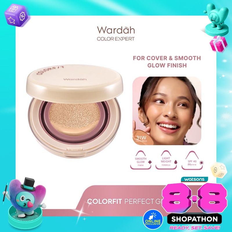 Colorfit Perfect Glow Cushion 31W CrèmeBeige 15g - Tahan Lama Hingga 12 Jam Dilengkapi SPF 33 PA+++ - Hasil Akhir Glowing dan Menyatu Dengan Warna Kulit - High Coverage image