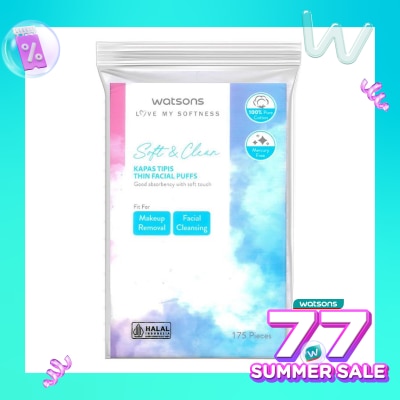 WATSONS Watsons Soft & Clean Thin Facial Puffs 175'S