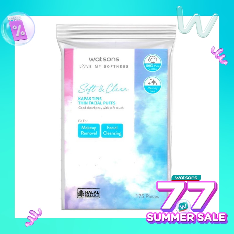 Watsons Soft & Clean Thin Facial Puffs 175'S