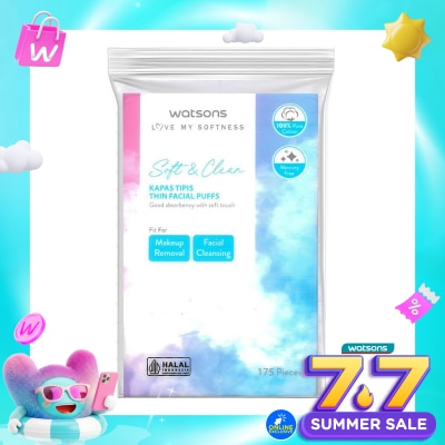 WATSONS COLLECTION - Watsons Soft & Clean Thin Facial Puffs 175'S