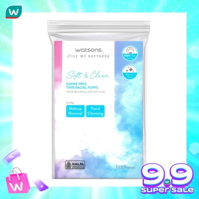 WATSONS Watsons Soft & Clean Thin Facial Puffs 175'S