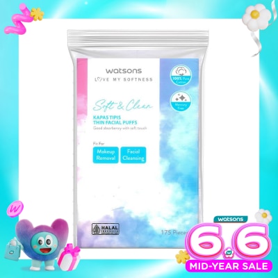 WATSONS COLLECTION - Watsons Soft & Clean Thin Facial Puffs 175'S