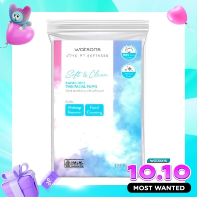 WATSONS COLLECTION Watsons Soft & Clean Thin Facial Puffs 175'S image
