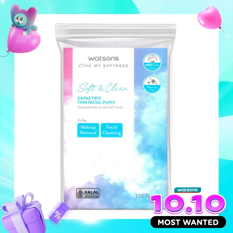 Watsons Soft & Clean Thin Facial Puffs 175'S image
