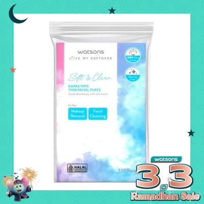 WATSONS Watsons Soft & Clean Thin Facial Puffs 175'S