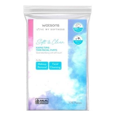 WATSONS Watsons Soft & Clean Thin Facial Puffs 175'S