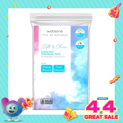 WATSONS - Watsons Soft & Clean Thin Facial Puffs 175'S