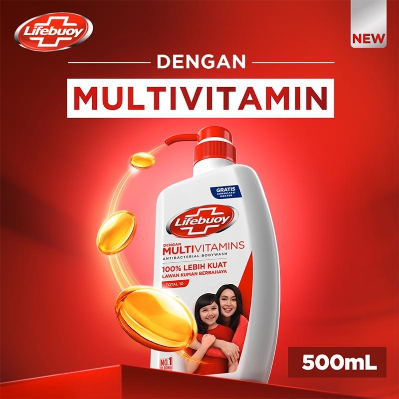 Lifebuoy Sabun Mandi Cair Total 10 500ml