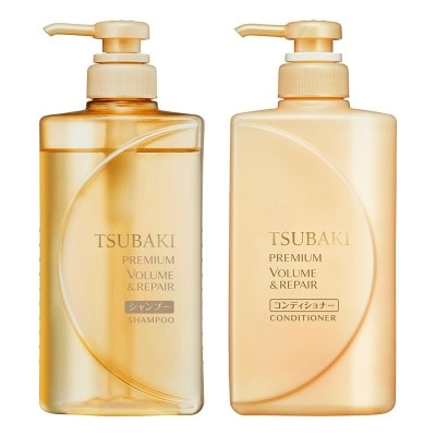 TSUBAKI Tsubaki Premium Volume & Repair Bundle 490ml (Shampoo & Conditioner)