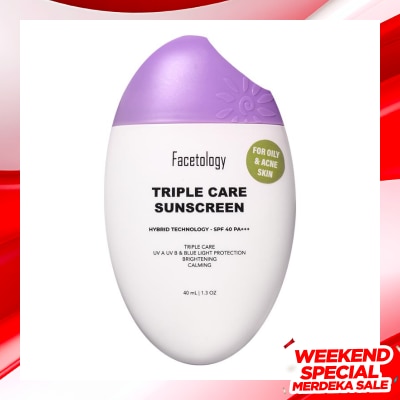 FACETOLOGY Facetology Triple Care Sunscreen Oily & Acne SPF40 PA+++ 40ml
