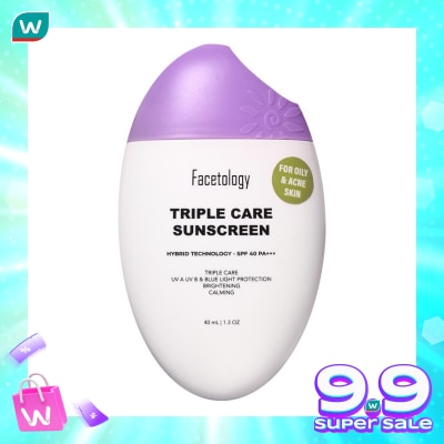 FACETOLOGY Facetology Triple Care Sunscreen Oily & Acne SPF40 PA+++ 40ml