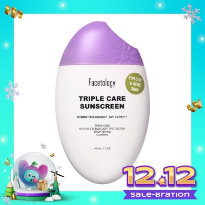FACETOLOGY Facetology Triple Care Sunscreen Oily & Acne SPF40 PA+++ 40ml