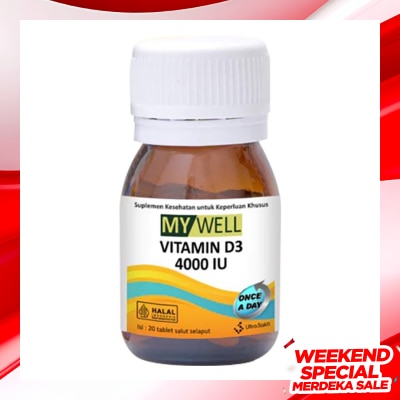 MY WELL My Well Vitamin D3 4000IU 20'S (Botol)