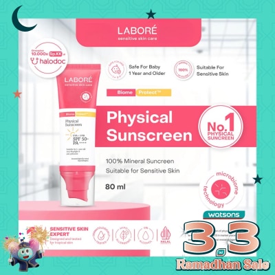LABORE Sensitive Skin Care BiomeProtect Physical Sunscreen SPF 50+ PA++++ 80g