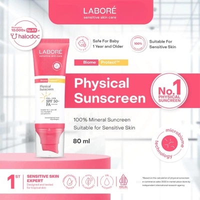 LABORE Sensitive Skin Care BiomeProtect Physical Sunscreen SPF 50+ PA++++ 80g