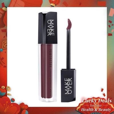 MAKE OVER Make Over Powerstay Transferproof Matte Lip Cream P19 Plum Red 4.5g