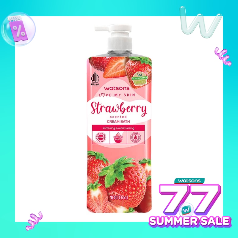 Watsons Strawberry Scented Cream Bath 1000ml