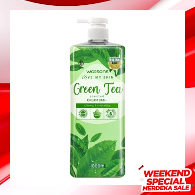 WATSONS Watsons Green Tea Scented Cream Bath 1000ml