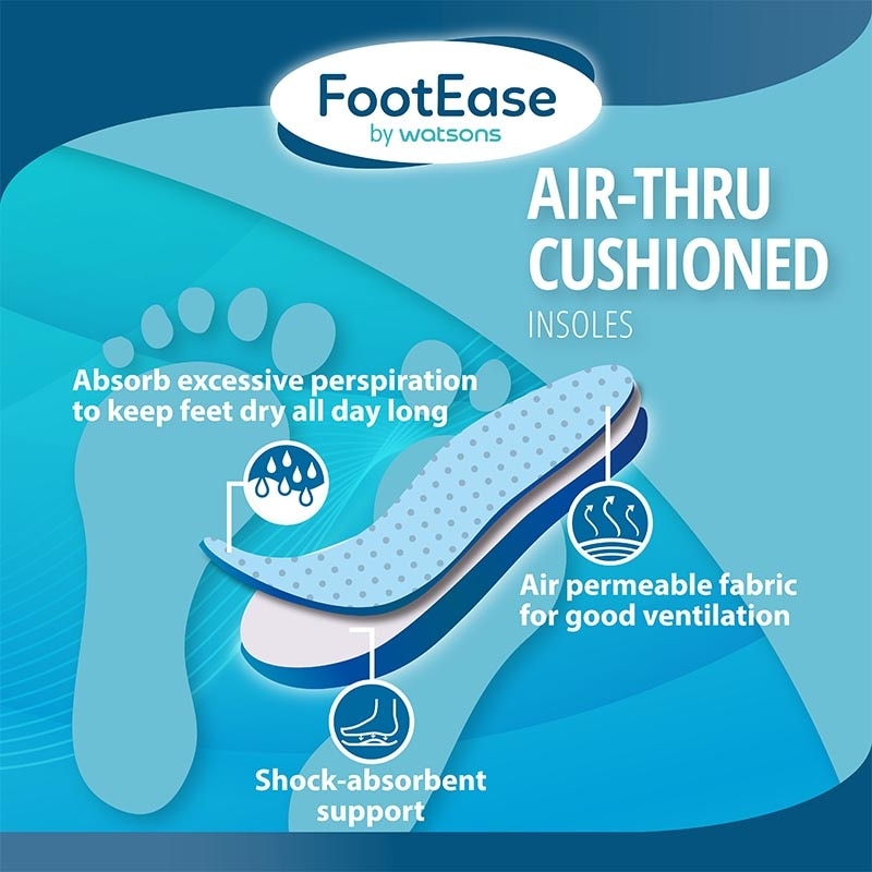 Footease by Watsons Air-Thru Cushioned Insoles 1 Pair