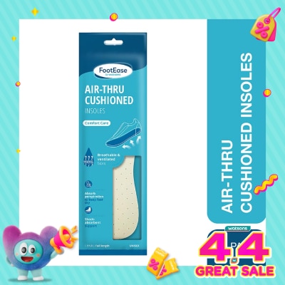 FOOTEASE BY WS - Footease by Watsons Air-Thru Cushioned Insoles 1 Pair