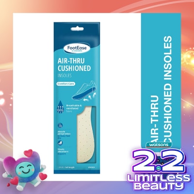 FOOTEASE BY WS Footease by Watsons Air-Thru Cushioned Insoles 1 Pair