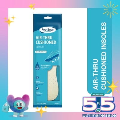 FOOTEASE BY WS - Footease by Watsons Air-Thru Cushioned Insoles 1 Pair