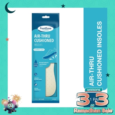FOOTEASE BY WS Footease by Watsons Air-Thru Cushioned Insoles 1 Pair