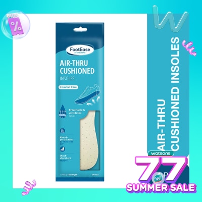 FOOTEASE BY WS Footease by Watsons Air-Thru Cushioned Insoles 1 Pair