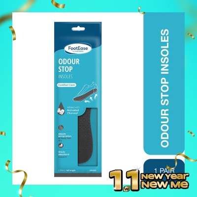 FOOTEASE BY WS Footease by Watsons Odour Stop Insoles 1 Pair