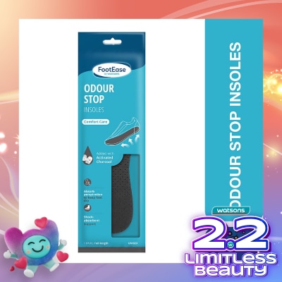 FOOTEASE BY WS Footease by Watsons Odour Stop Insoles 1 Pair