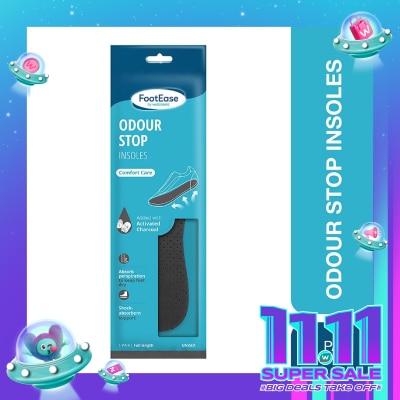 FOOTEASE BY WS Footease by Watsons Odour Stop Insoles 1 Pair