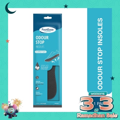 FOOTEASE BY WS Footease by Watsons Odour Stop Insoles 1 Pair