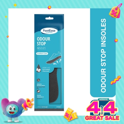 FOOTEASE BY WS - Footease by Watsons Odour Stop Insoles 1 Pair