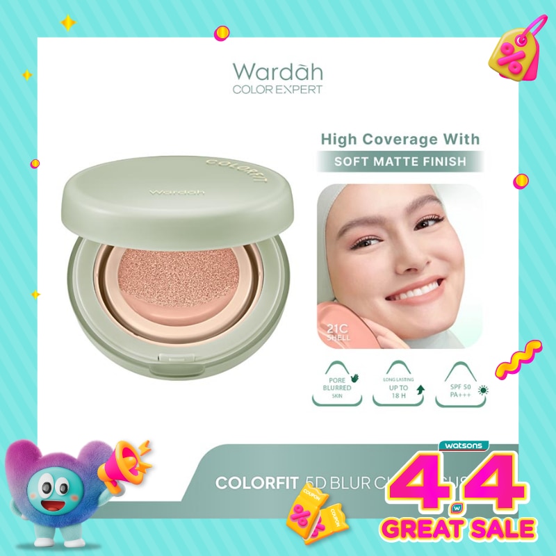 Colorfit 5D Blur Cloud Cushion 21C Shell - Matte Finish Tahan Lama Hingga 18 Jam - SPF 50 PA+, Nano-Hyaluron, dan CICA