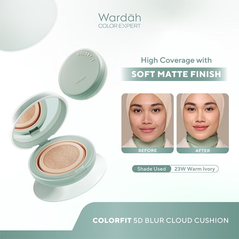 Wardah Colorfit 5D Blur Cloud Cushion 22N Light Ivory