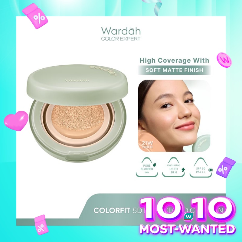 Colorfit 5D Blur Cloud Cushion 21W Linen - Matte Finish Tahan Lama Hingga 18 Jam - SPF 50 PA+, Nano-Hyaluron, dan CICA