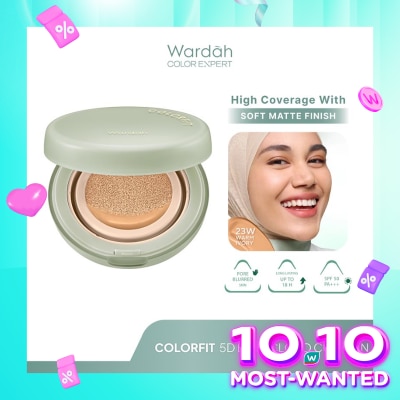 WARDAH Colorfit 5D Blur Cloud Cushion 23W Warm Ivory - Matte Finish Tahan Lama Hingga 18 Jam - SPF 50 PA+, Nano-Hyaluron, dan CICA