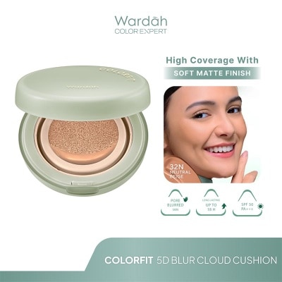 WARDAH Colorfit 5D Blur Cloud Cushion 32N Neutral Beige 15g