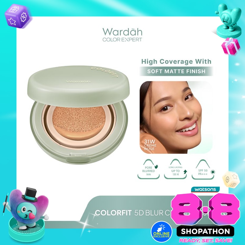Colorfit 5D Blur Cloud Cushion 31W Crème Beige - Matte Finish Tahan Lama Hingga 18 Jam - SPF 50 PA+, Nano-Hyaluron, dan CICA image