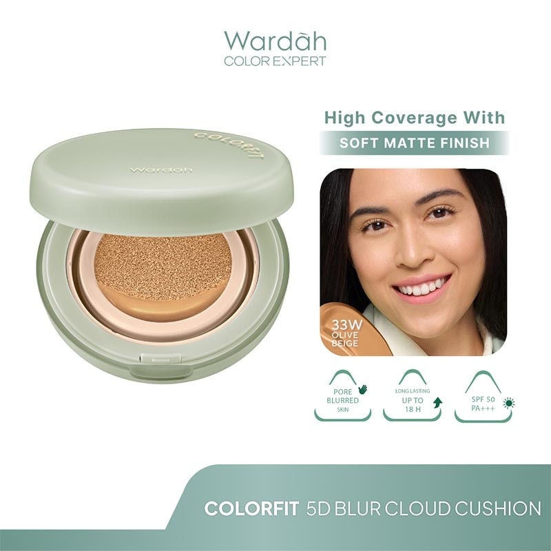 Wardah Colorfit 5D Blur Cloud Cushion 33W Olive Beige