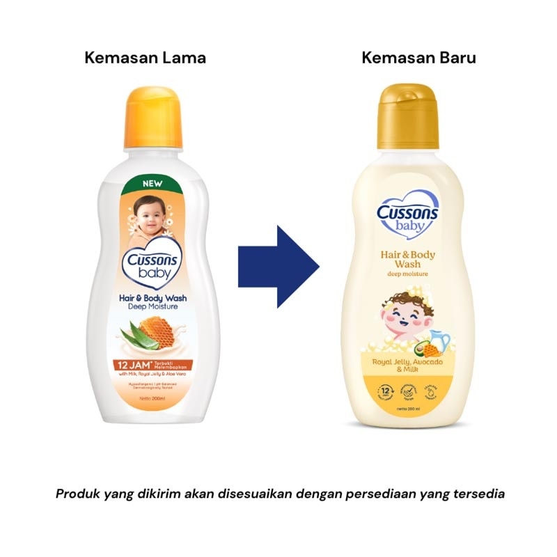 Cussons Baby Hair & Body Wash Deep Moisture Bottle 200ml image