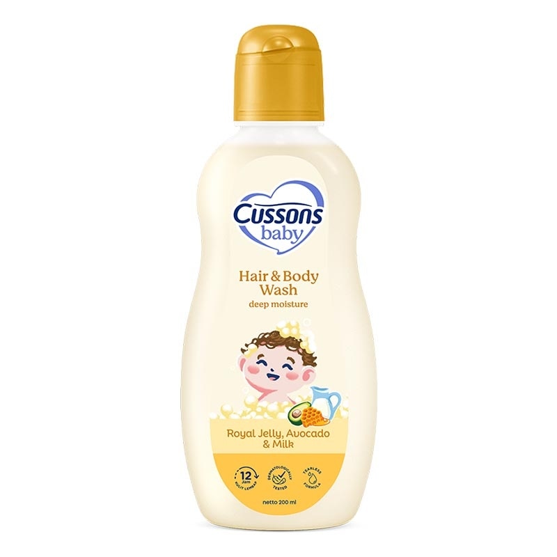 Cussons Baby Hair & Body Wash Deep Moisture Bottle 200ml image