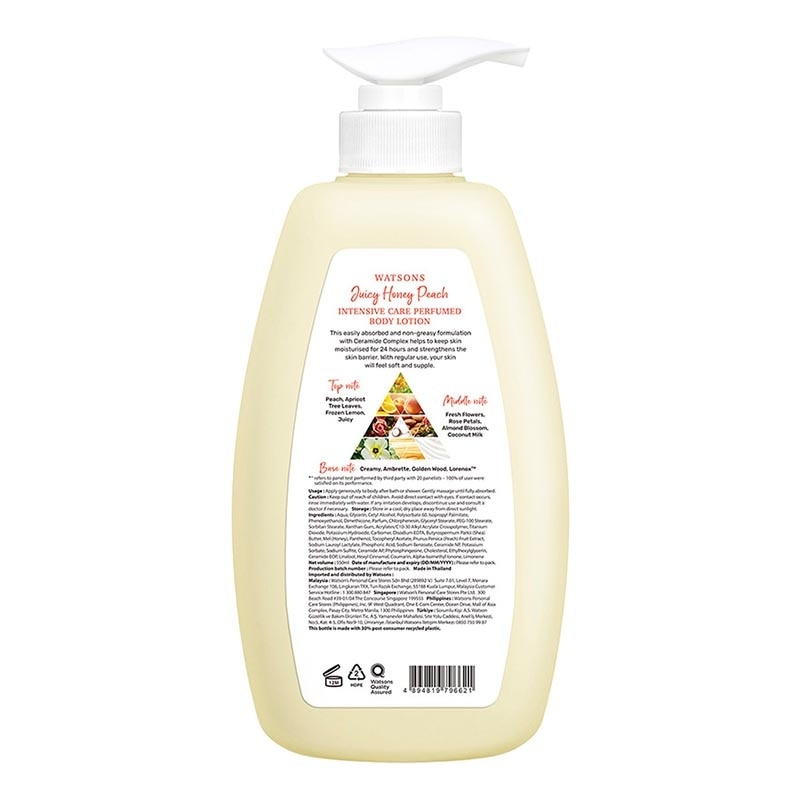 Watsons Juicy Honey Peach Intensive Care Perfurmed Body Lotion 550ml