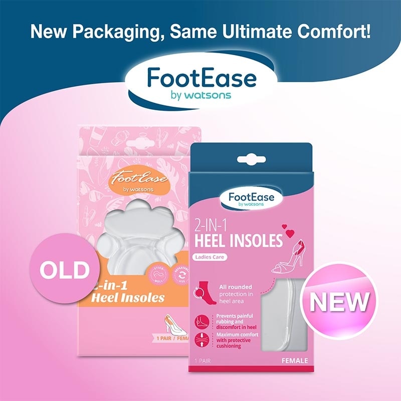 Footease by Watsons 2-In-1 Heel Insoles 1 Pair